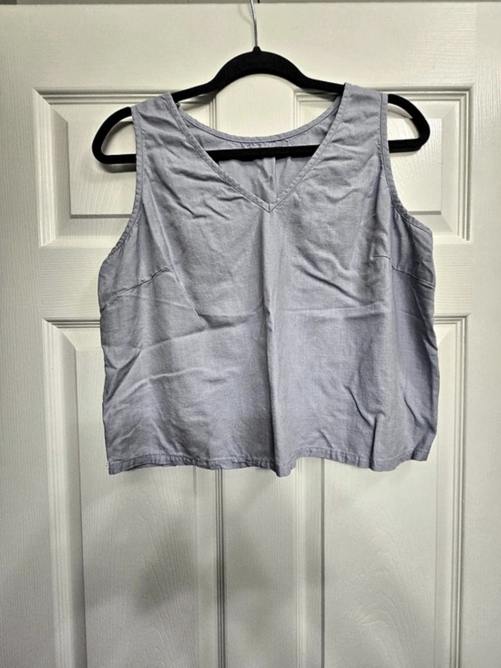 Sleeveless V-Neck Top in Blue Like New